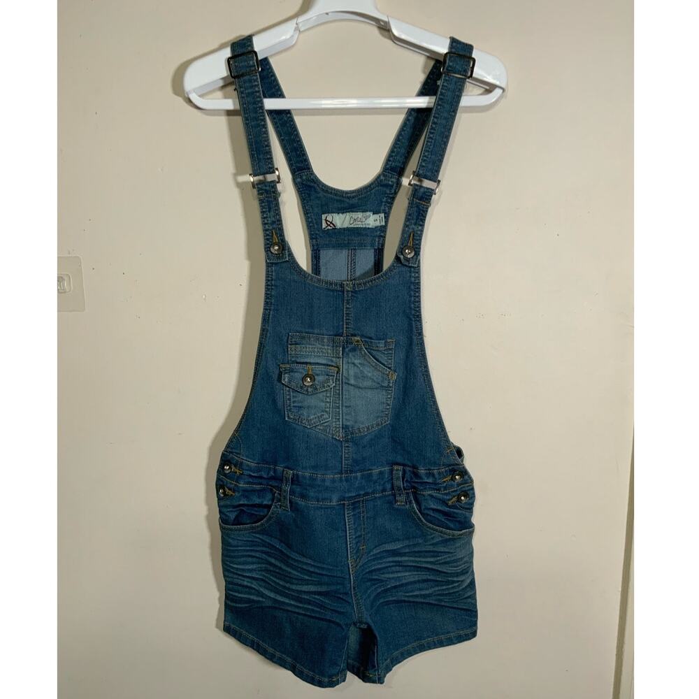 Chi Ole Denim Architect Short Overalls Women’s S Blue Bib Shorts USED